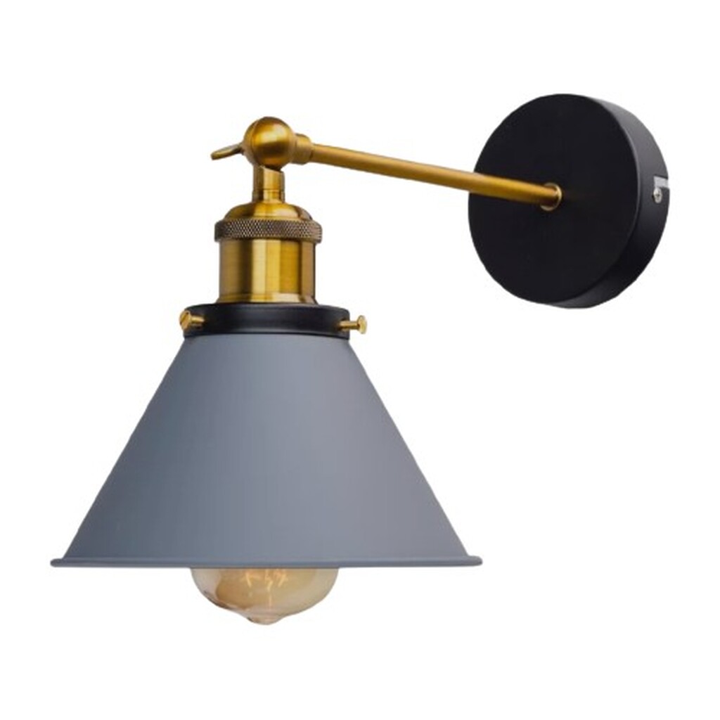 Mylights Retor Rustik Mafsalı Hareketli Konik Aplik Gri Başlık