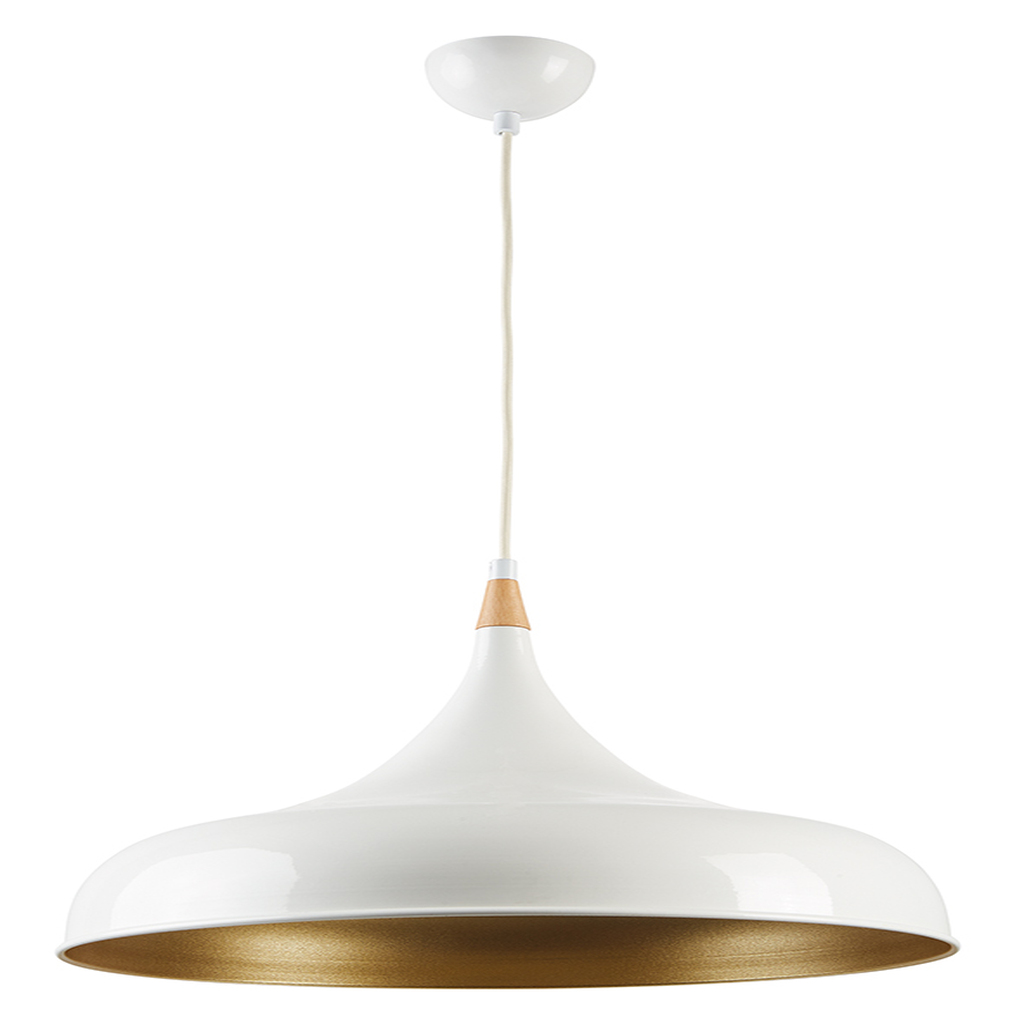 MYLİGHTS RETRO BEYAZ İÇİ SARI METAL SARKIT AVİZE RUSTİK AVİZE