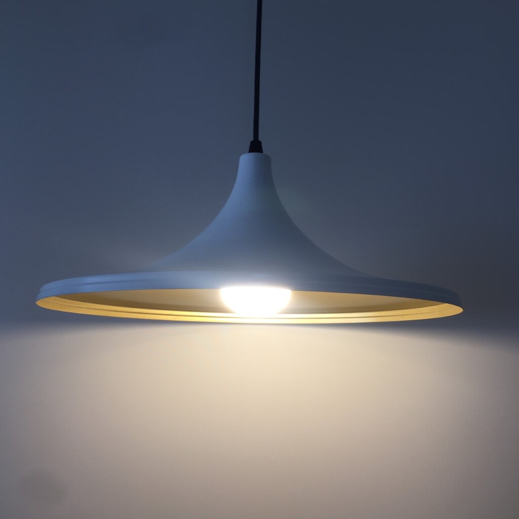 MYLİGHTS RETRO BEYAZ İÇİ SARI METAL SARKIT AVİZE RUSTİK AVİZE 36 CM