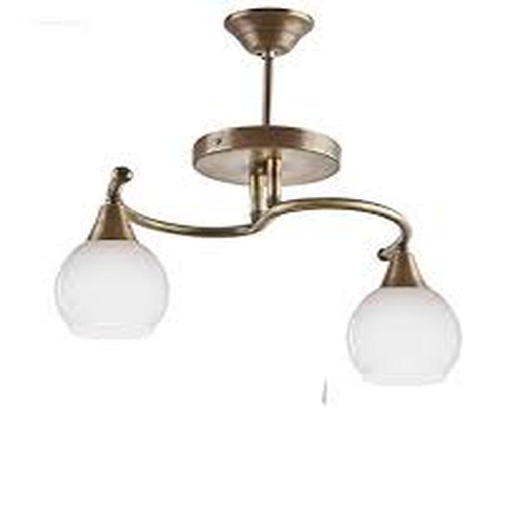 MYLİGHTS RETRO ESKİTME İKİLİ OPAL CAMLI AVİZE