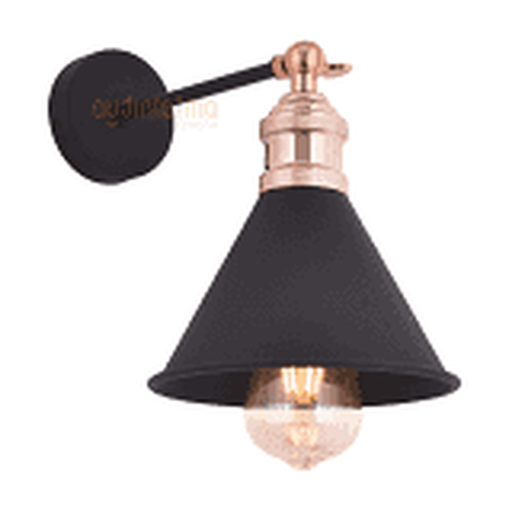 MYLİGHTS RETRO KONİK MAFSALI APLİK SİYAH VE BAKIR RUSTİK DUVAR APLİK