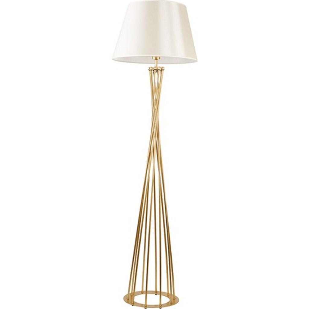 Mylights Retro Lambader Köşe Lambası Mat Gold Krem Başlık 45CM Başlık