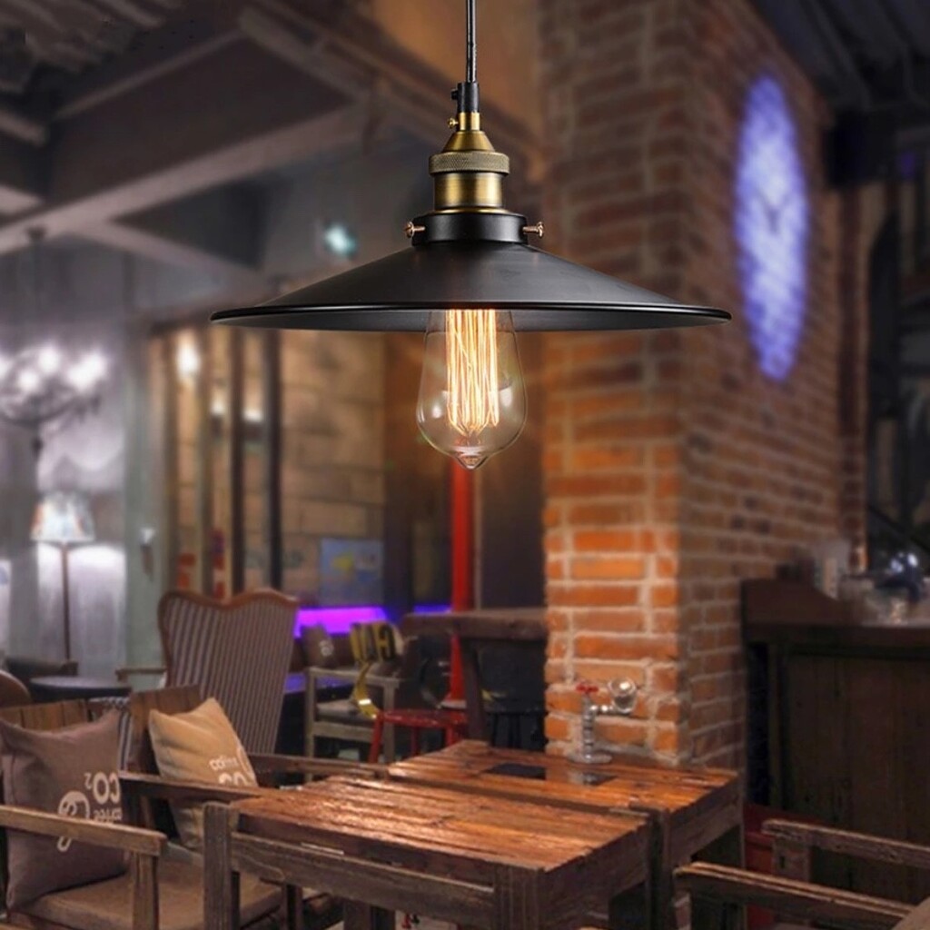 MYLİGHTS RETRO METAL SARKIT AVİZE RUSTİK TEKLİ SİYAH İÇİ SİYAH 30CM EN