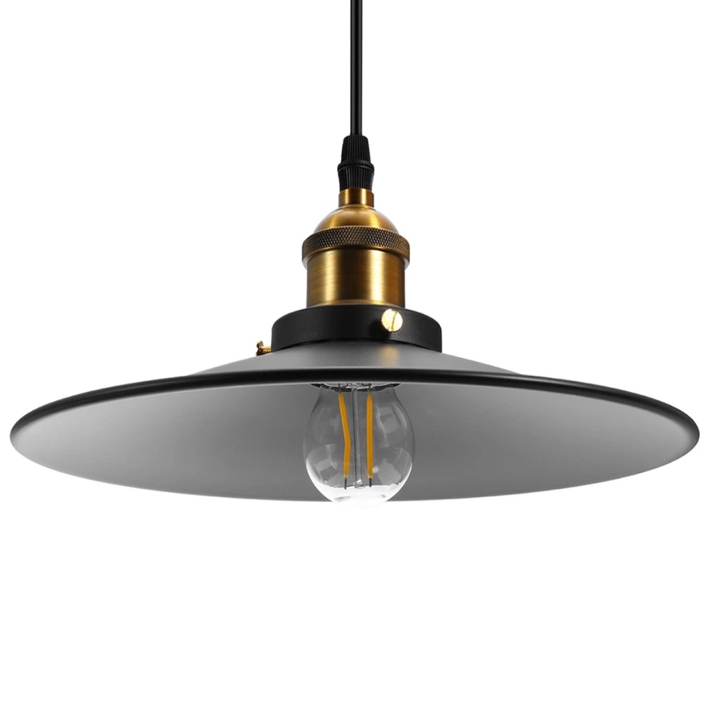 MYLİGHTS RETRO METAL SARKIT AVİZE SİYAH İÇİ BEYAZ 30CM EN