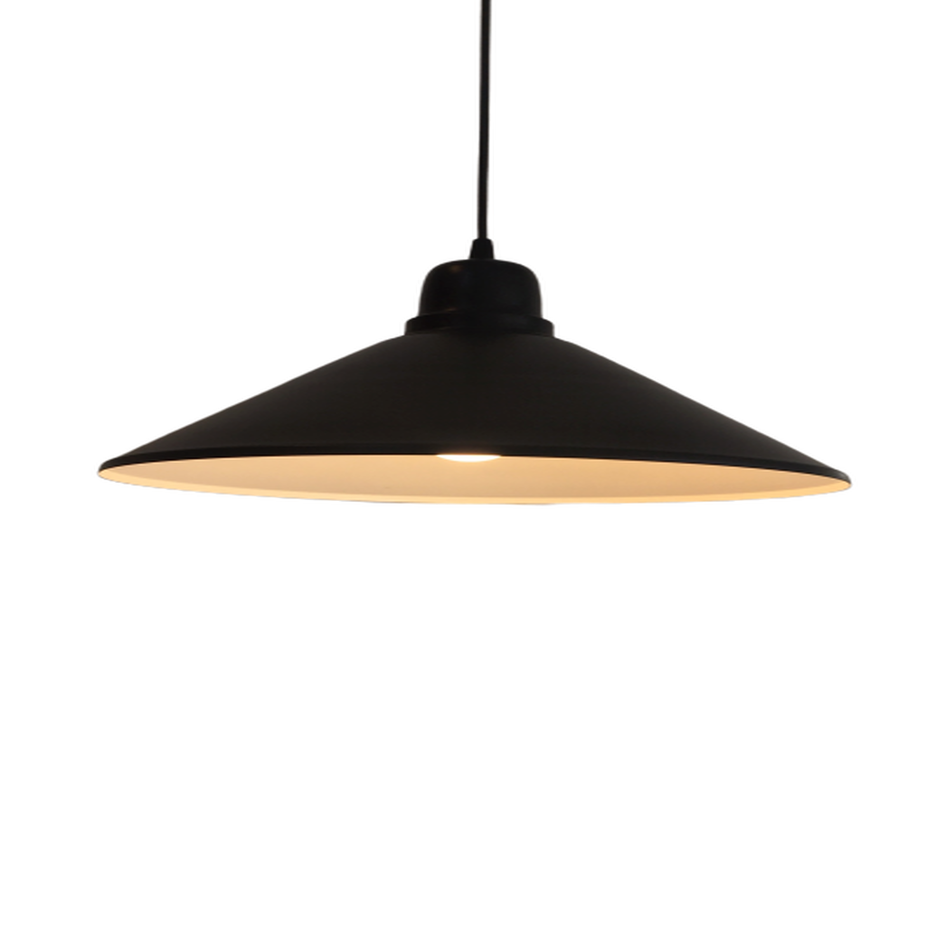 MYLİGHTS RETRO METAL SARKIT AVİZE SİYAH İÇİ BEYAZ 38 CM