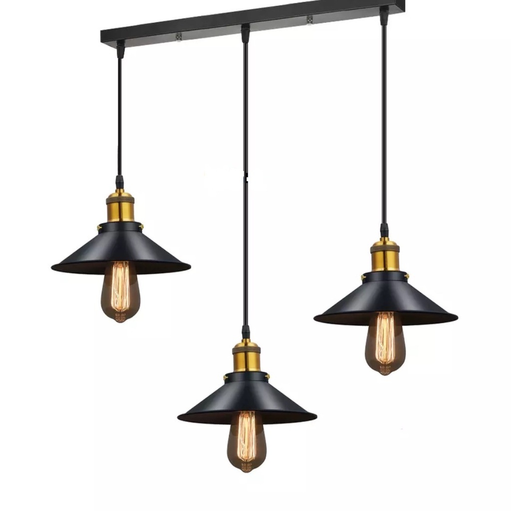 MYLİGHTS RETRO METAL ÜÇLÜ SIRALI RUSTİK AVİZE 60CM EN MASA ÜSTÜ