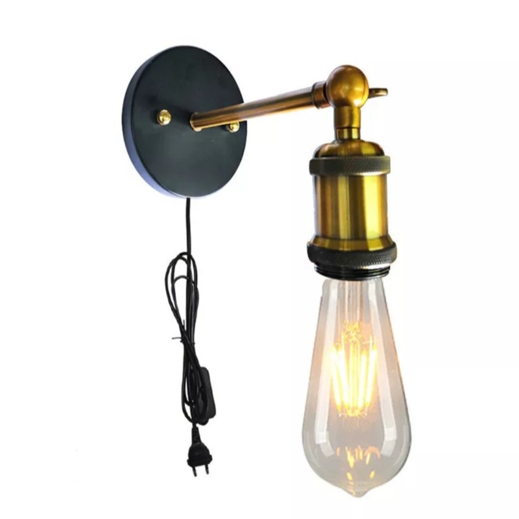 MYLİGHTS RETRO RUSTİK ANAHTARLI KABLOLU FİŞLİ DUVAR APLİK HAREKETLİ MAFSALI APLİK