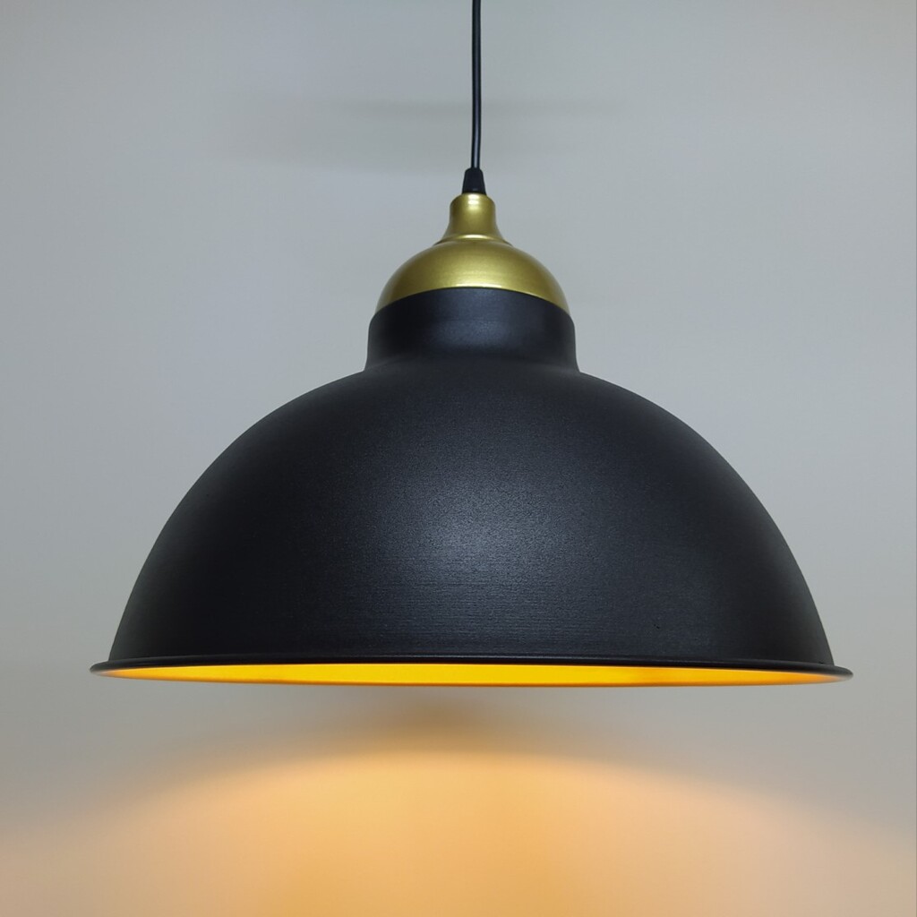 MYLİGHTS RETRO RUSTİK AVİZE SİYAH İÇİ ALTIN GOLD ASKILI