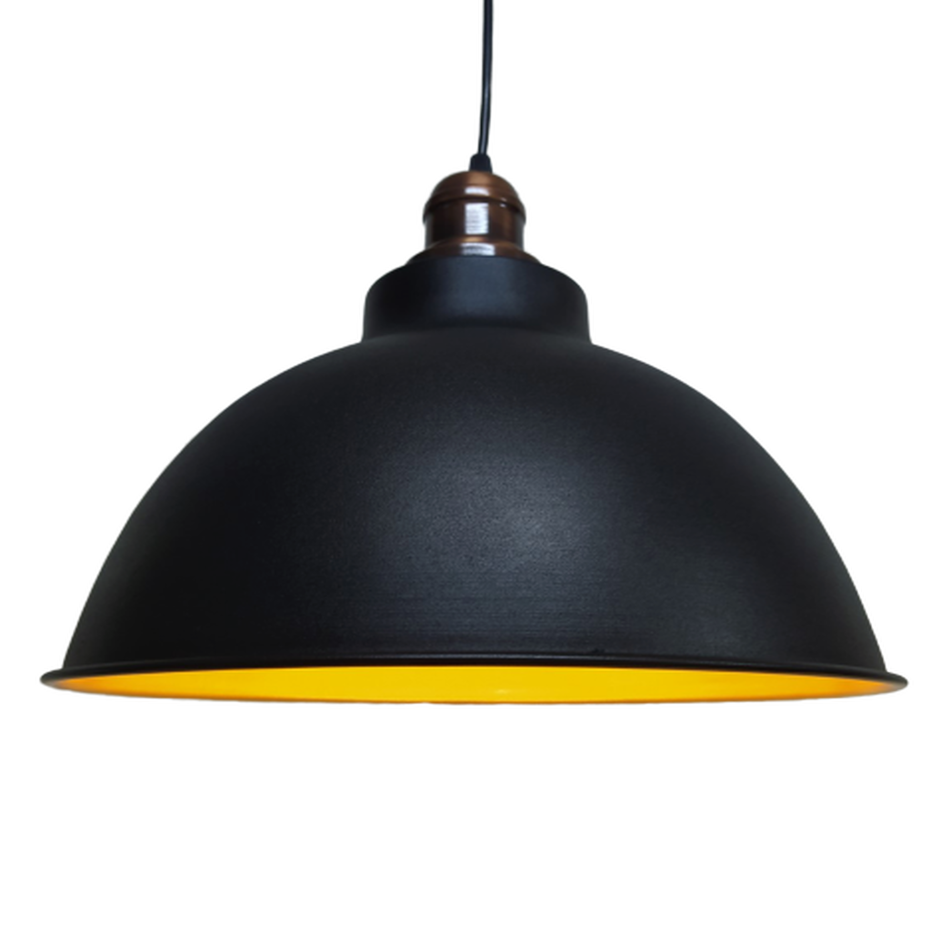 MYLİGHTS RETRO RUSTİK BAKIR ASKILI METAL SARKIT AVİZE SİYAH İÇİ ALTIN