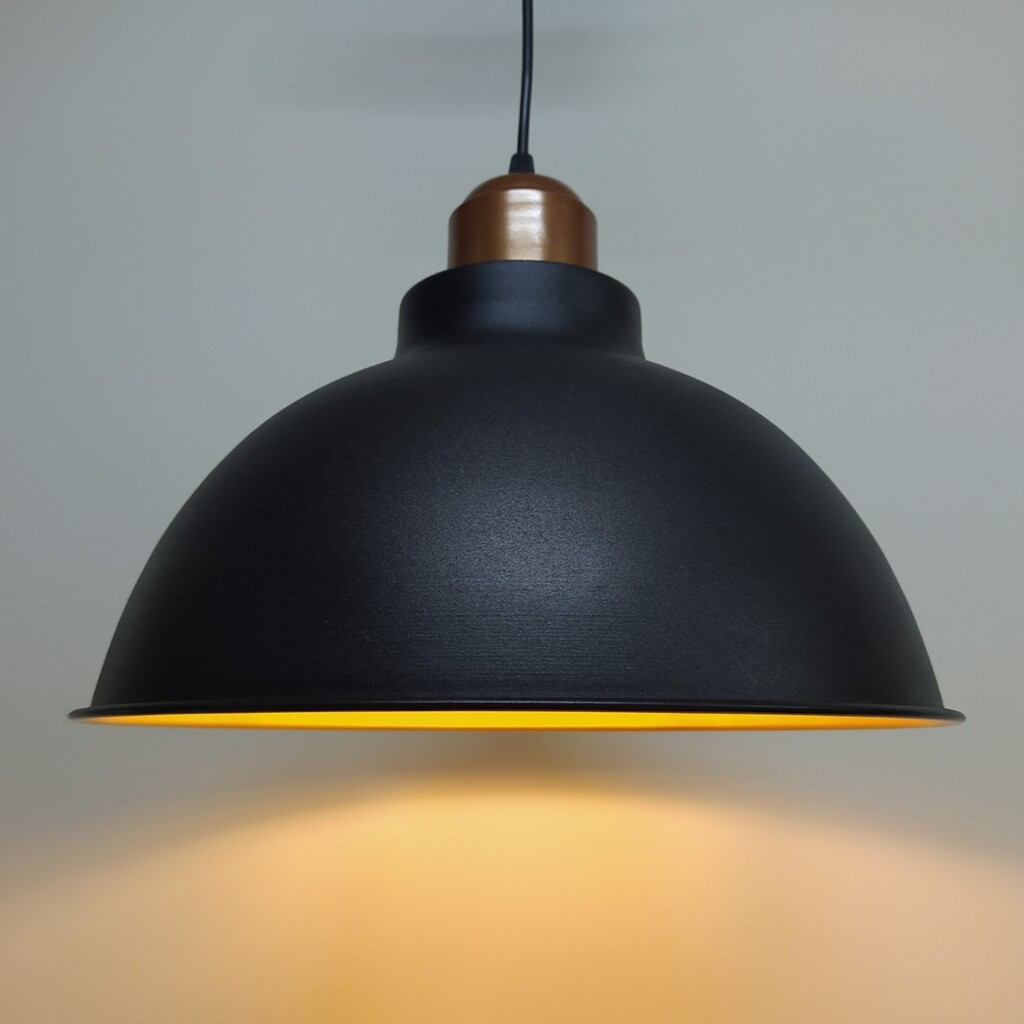 MYLİGHTS RETRO RUSTİK BAKIR ASKLI METAL SRKIT AVİZE SİYAH İÇİ ALTIN