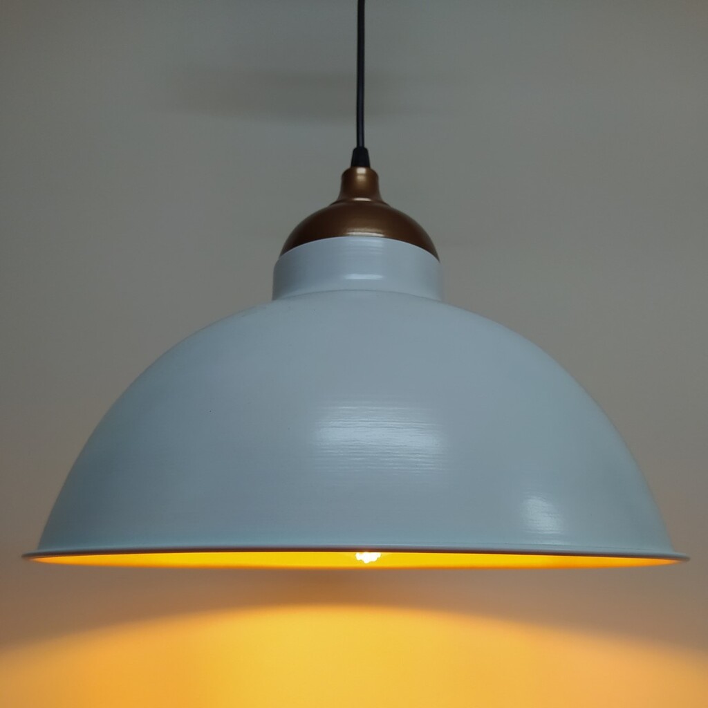 MYLİGHTS RETRO RUSTİK BEYAZ İÇİ ALTIN BAKIR ASKILI METAL SARKIT