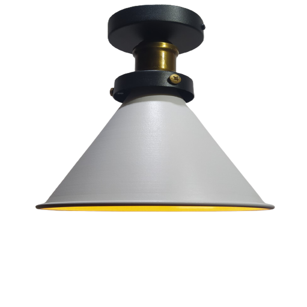 MYLİGHTS RETRO RUSTİK BEYAZ İÇİ ALTIN PLOFONYER AVİZE ARMATÜR 18 CM EN