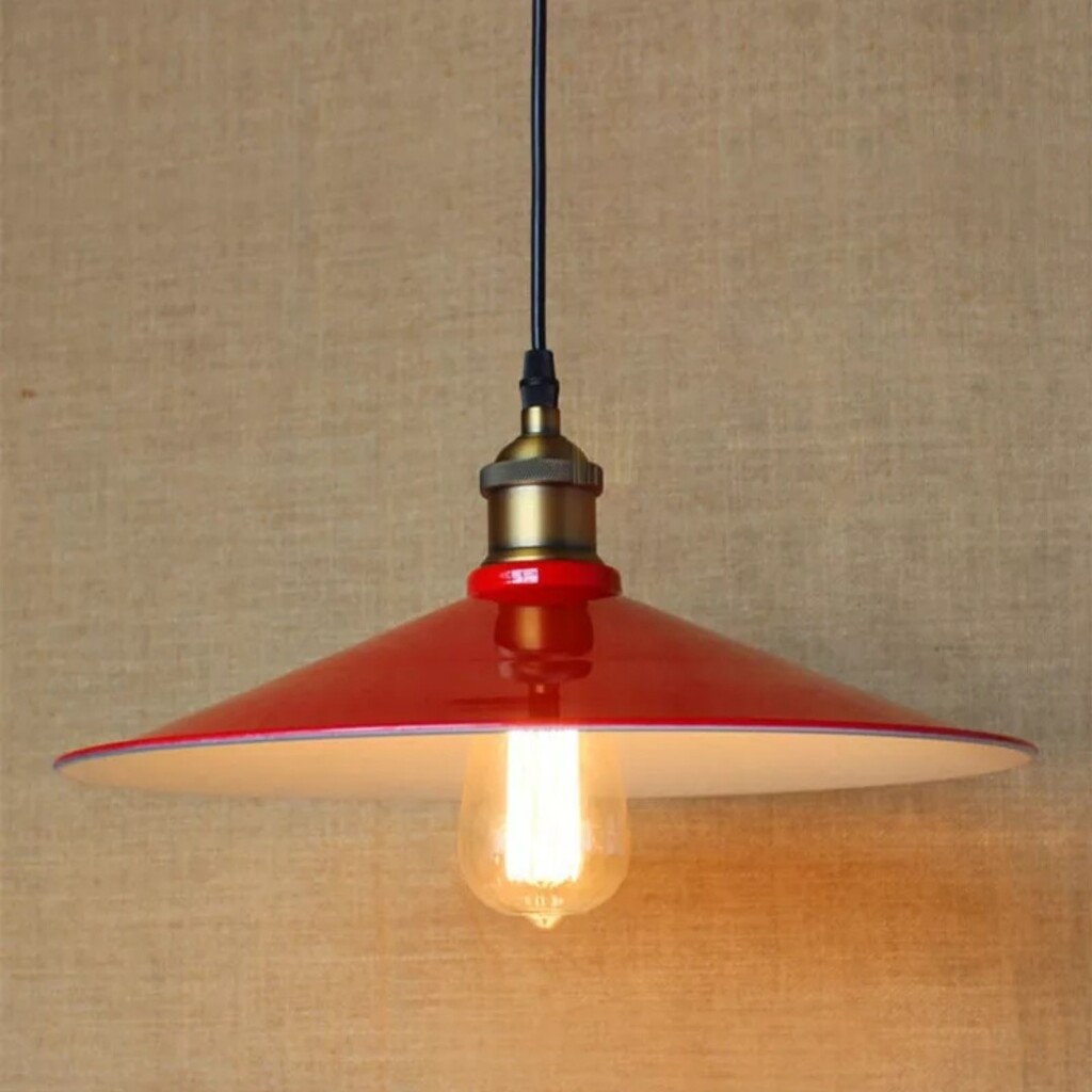 MYLİGHTS RETRO RUSTİK KIRMIZI İÇİ BEYAZ METAL SARKIT AVİZE