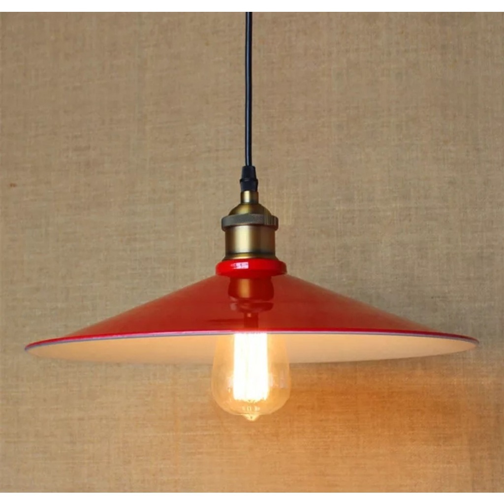 Mylights Retro Rustik Kırmızı İçi Beyaz Metal Sarkıt Avize (423972248)