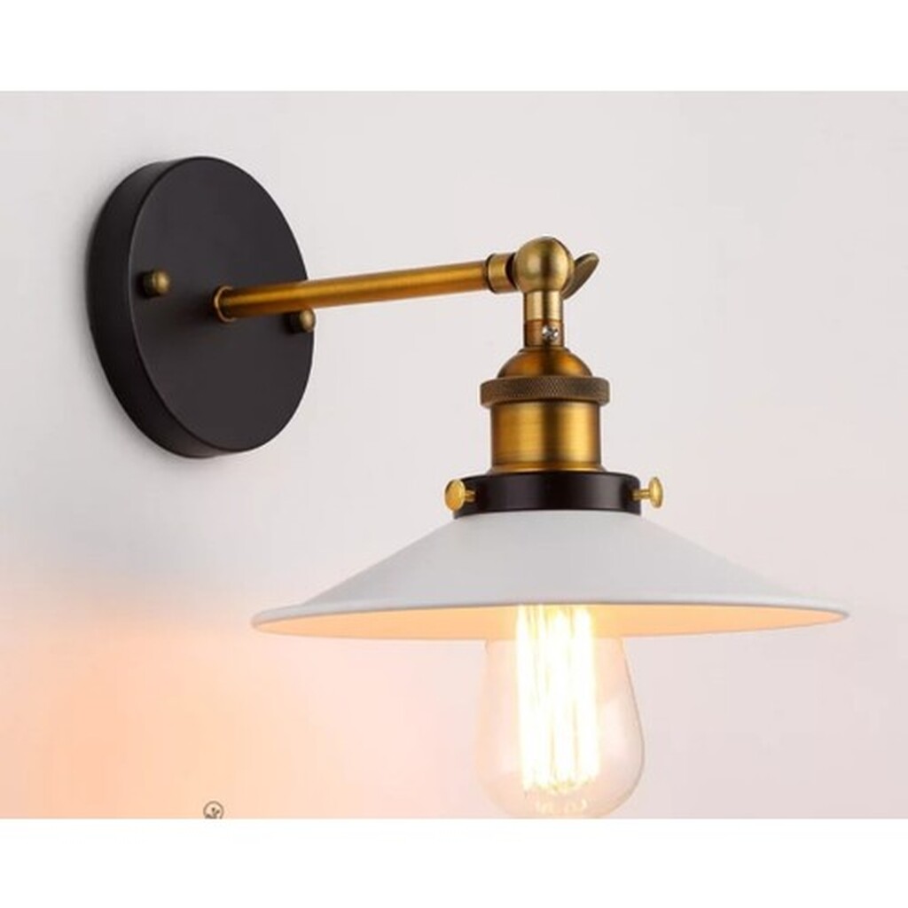 Mylights Retro Rustik Mafsallı Beyaz Zbaşlıklı Metal Aplik