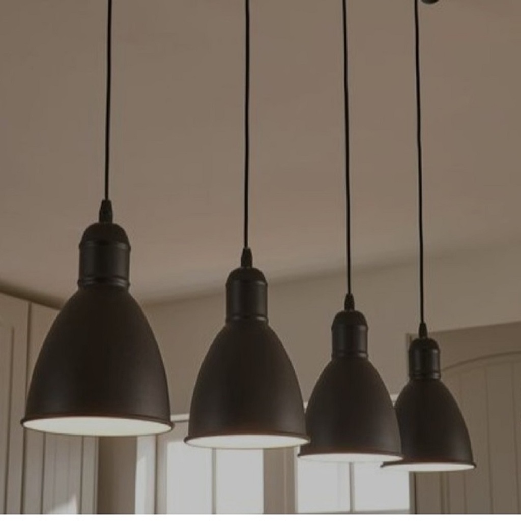 mylights retro rustik masa üstü dörtlü metal avize 100CM SİYAH TABAN