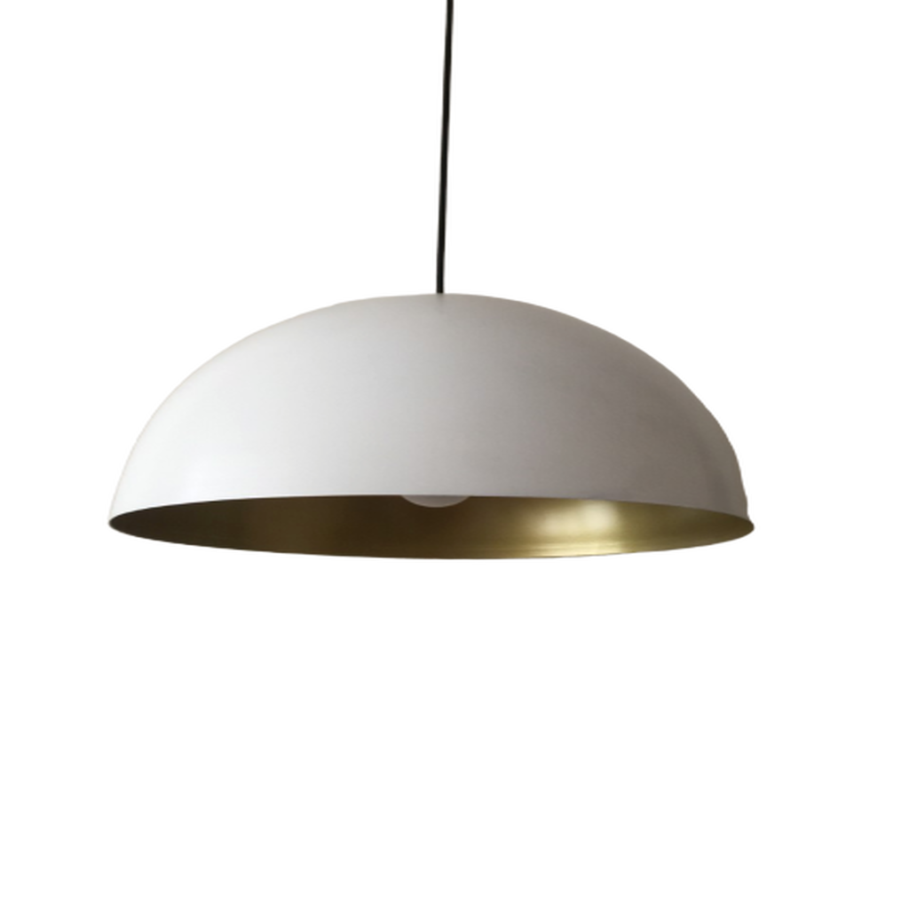 MYLİGHTS retro rustik mat beyaz ici gold metal sarkıt avize 40 cm