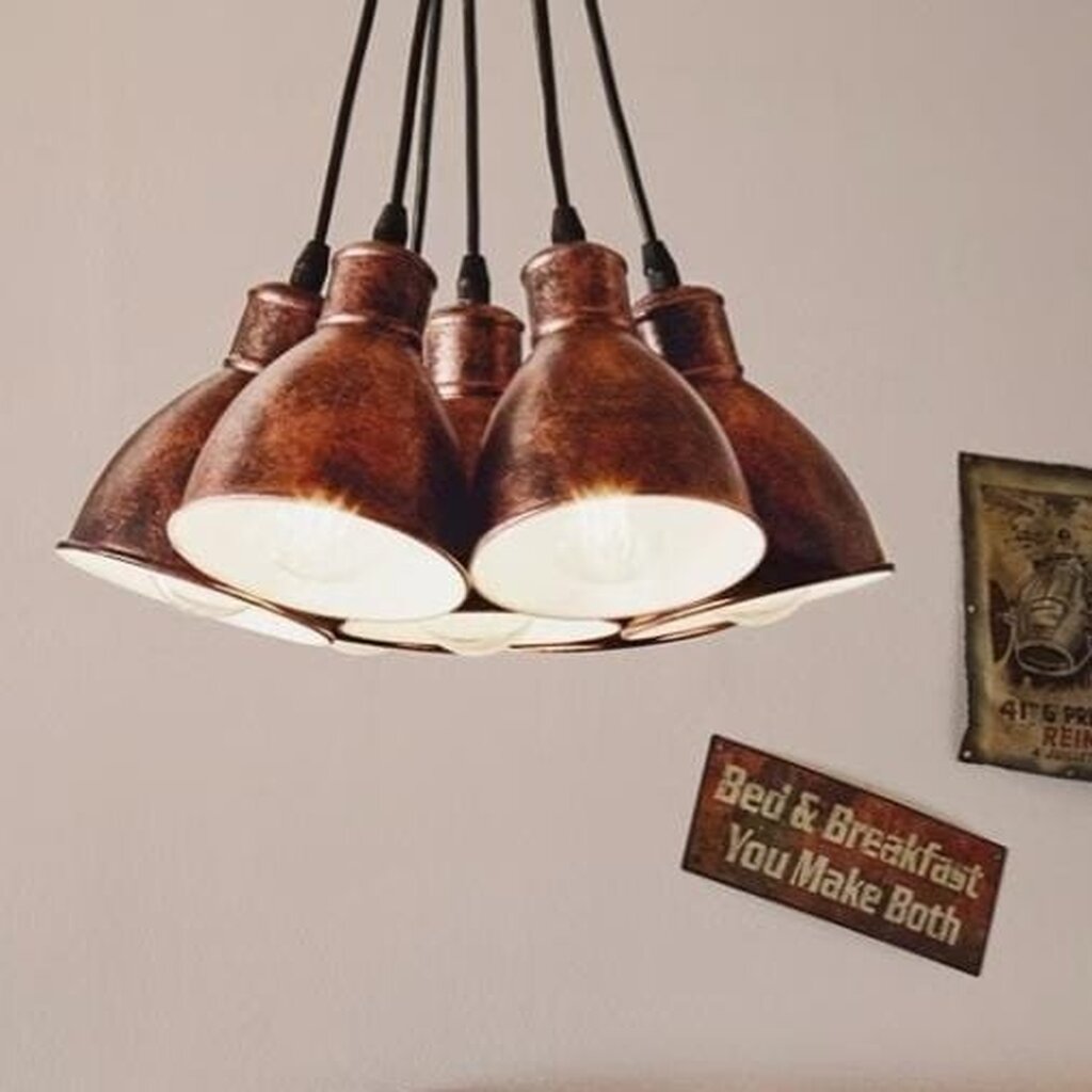 MYLİGHTS RETRO RUSTİK METAL BAKIR FIRÇALI 7 YEDİLİ AVİZE SARKIT AVİZE