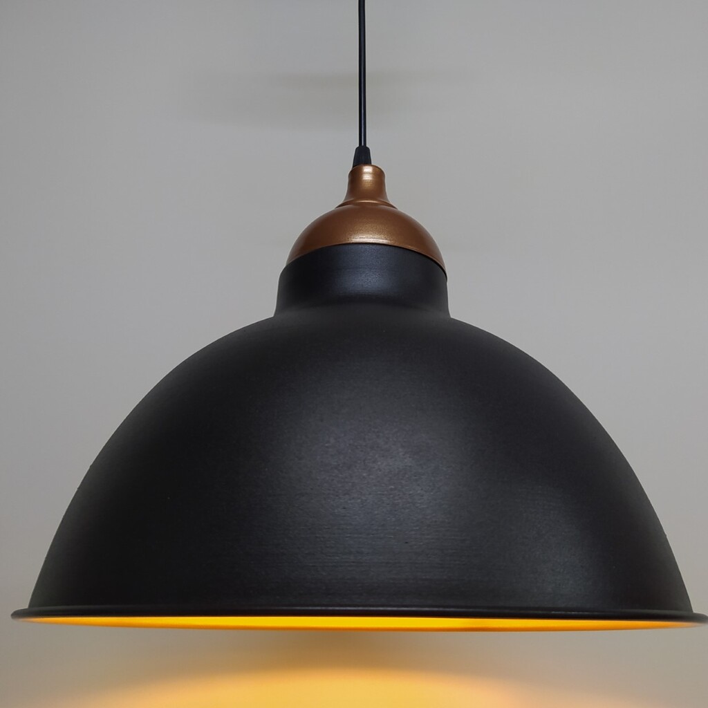 MYLİGHTS RETRO RUSTİK METAL SARKIT AVİZE BAKIR ASKLI SİYAH İÇİ ALTIN