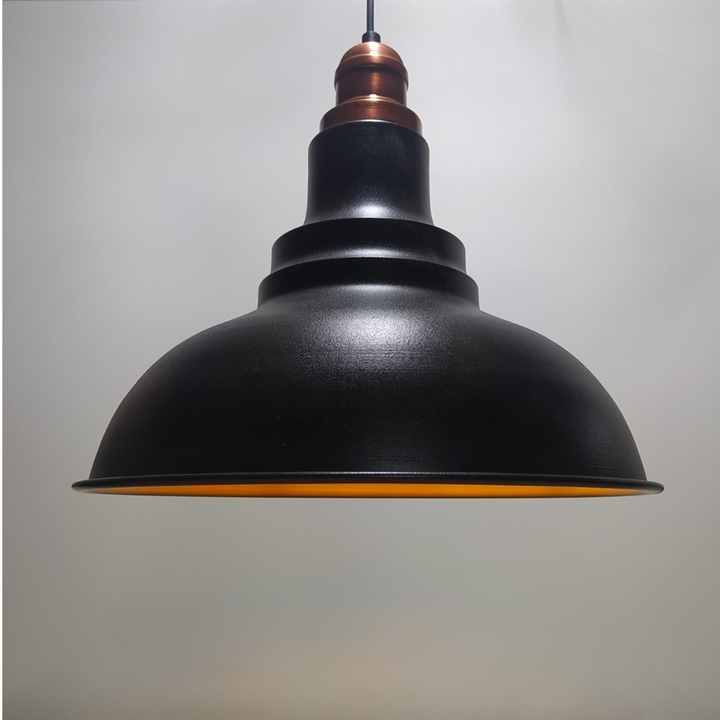 MYLİGHTS RETRO RUSTİK METAL SARKIT AVİZE BAKIR DUYLU SİYAH İÇİ ALTIN