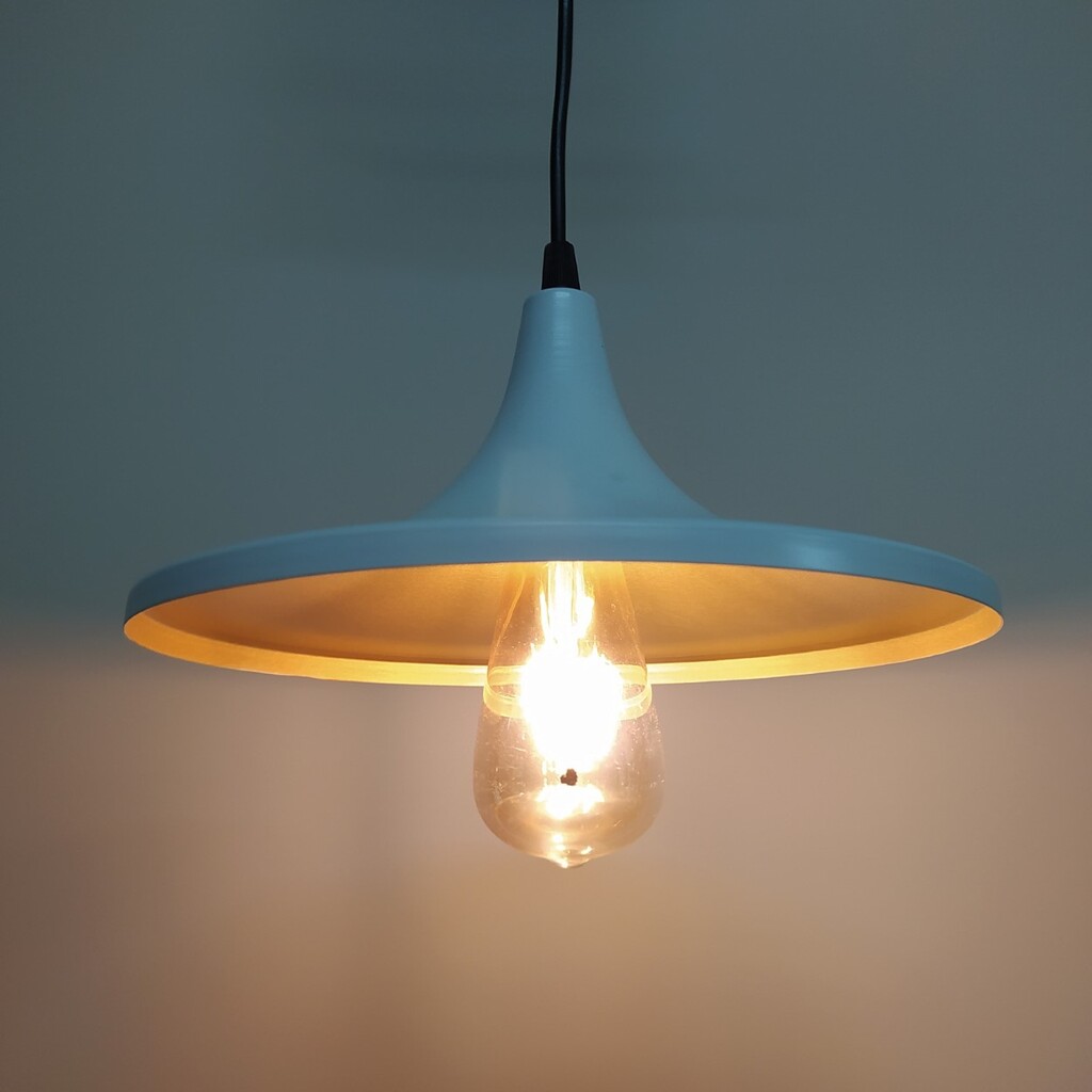 MYLİGHTS RETRO RUSTİK METAL SARKIT AVİZE BEYAZ İÇİ SARI METAL SARKIT 27 CM EN