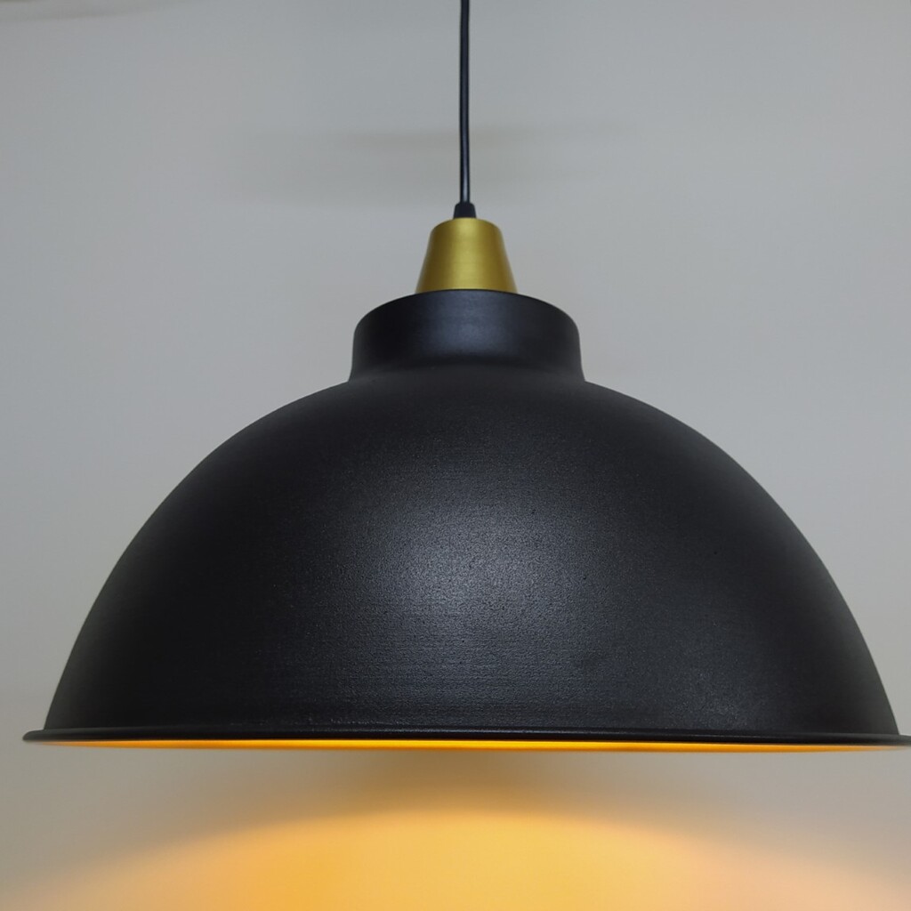 MYLİGHTS RETRO RUSTİK METAL SARKIT AVİZE SİYAH İÇİ ALTIN AVİZE