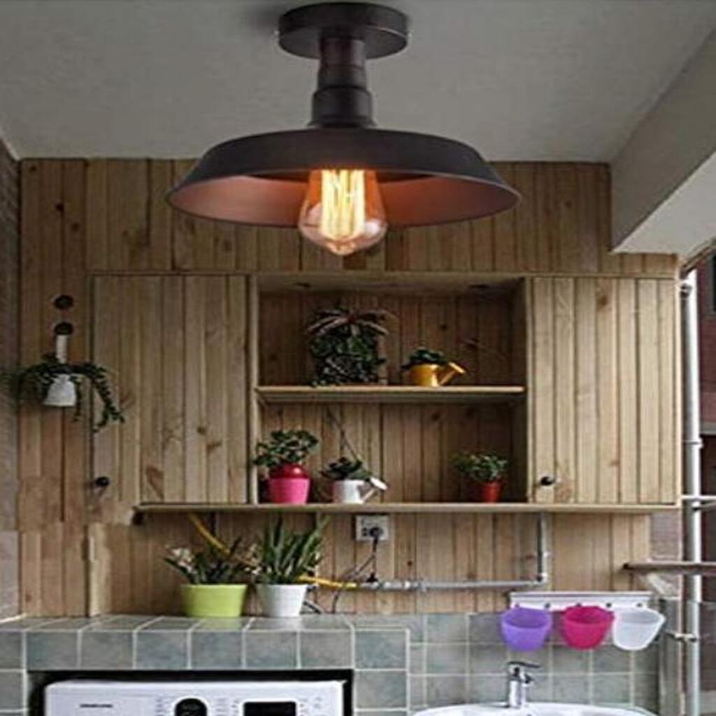 MYLİGHTS RETRO RUSTİK PLOFONYER TAVAN AVİZE METAL AVİZE 30 CM