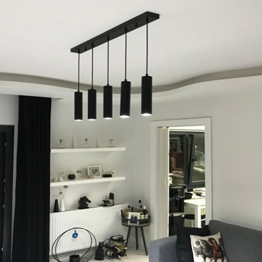 MYLİGHTS RETRO RUSTİK SIRALI MASA ÜSTÜ BEŞLİ SARKIT AVİZE GU10 LED ampul. Gün isigi dahildir