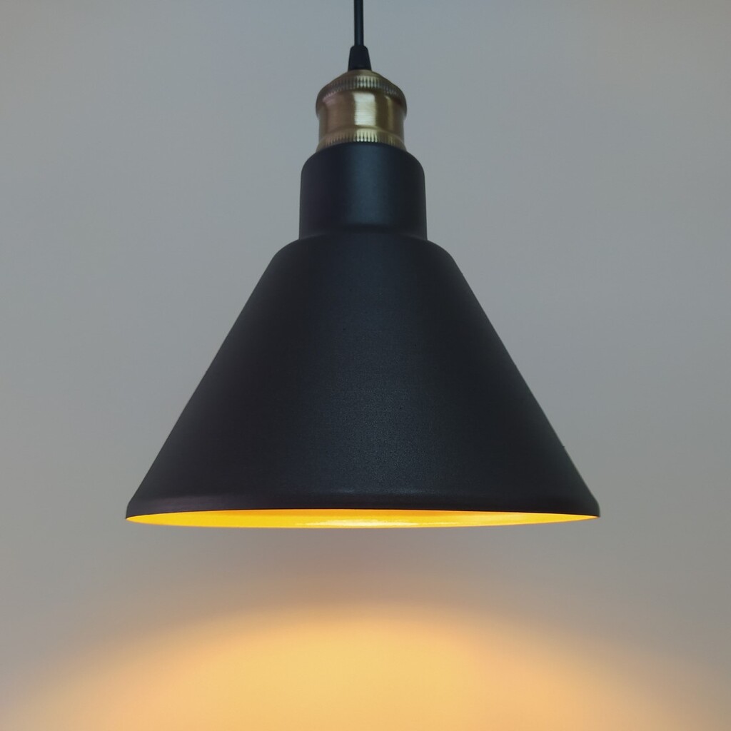 MYLİGHTS RETRO RUSTİK SİYAH İÇİ ALTIN METAL SARKIT 