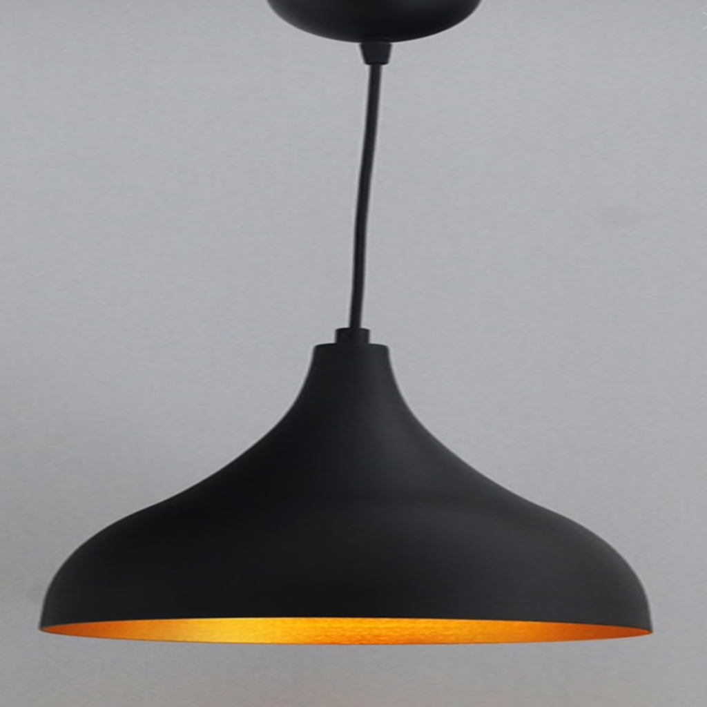 MYLİGHTS RETRO RUSTİK SİYAH İÇİ ALTIN METAL SARKIT AVİZE 