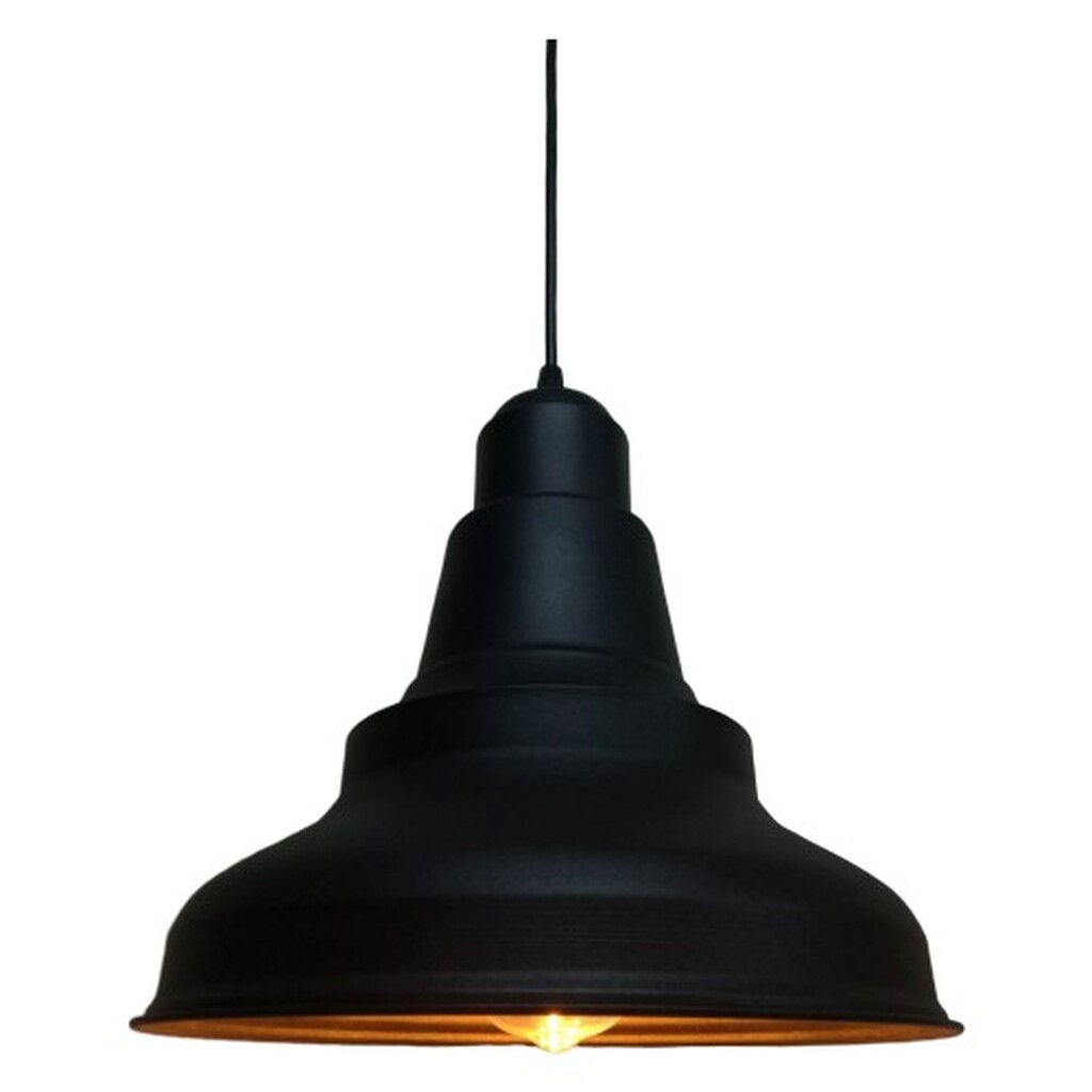 Mylights Retro Rustik Siyah Içi Altın Metal Sarkıt Avize 28 cm En