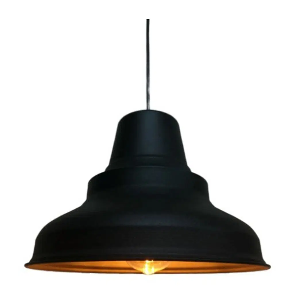 Mylights Retro Rustik Siyah Içi Altın Metal Sarkıt Avize