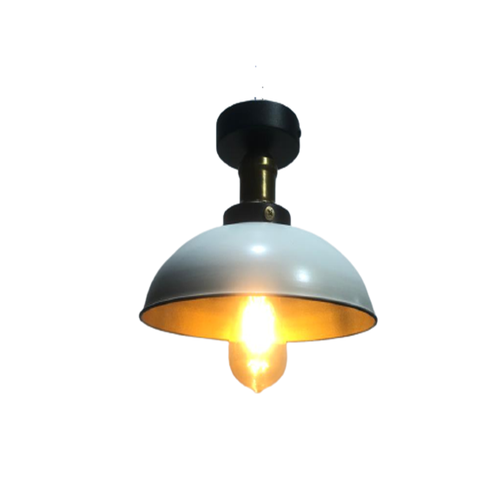 MYLİGHTS RETRO RUSTİK TAVAN AVİZE SİYAH İÇİ ALTIN PLOFONYER ARMATÜR