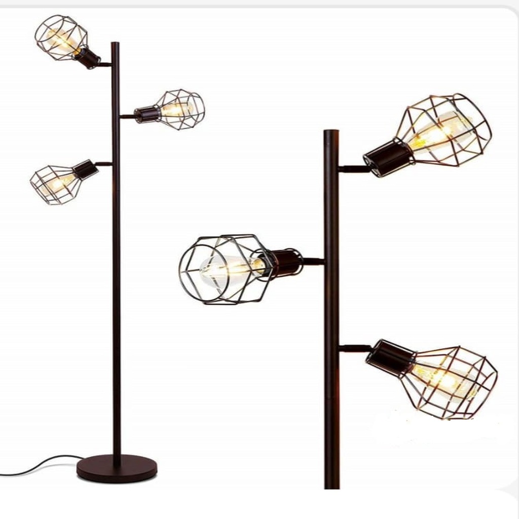 MYLİGHTS RETRO RUSTİK ÜÇLÜ MAFSALLI LAMBADER KÖŞE LAMBASI ÜÇLÜ KAFES 