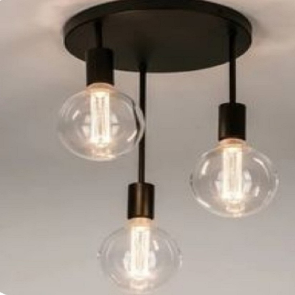 mylights retro rustik üçlü metal sarkıt avize