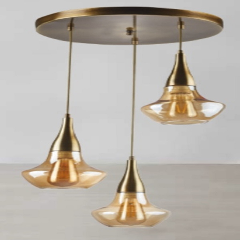 MYLİGHTS RETRO RUSTİK ÜÇLÜ SARKIT AVİZE BAL CAMLI