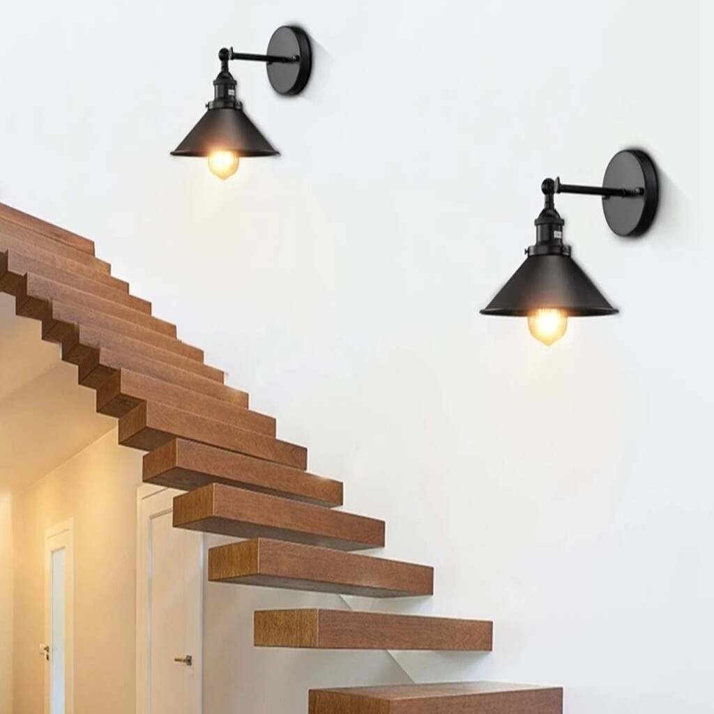 MYLİGHTS RETRO RUSTİK VİNTAGE MAT SİYAH APLİK MAFSLI DUVAR LAMBASI TEK FİYATIDIR