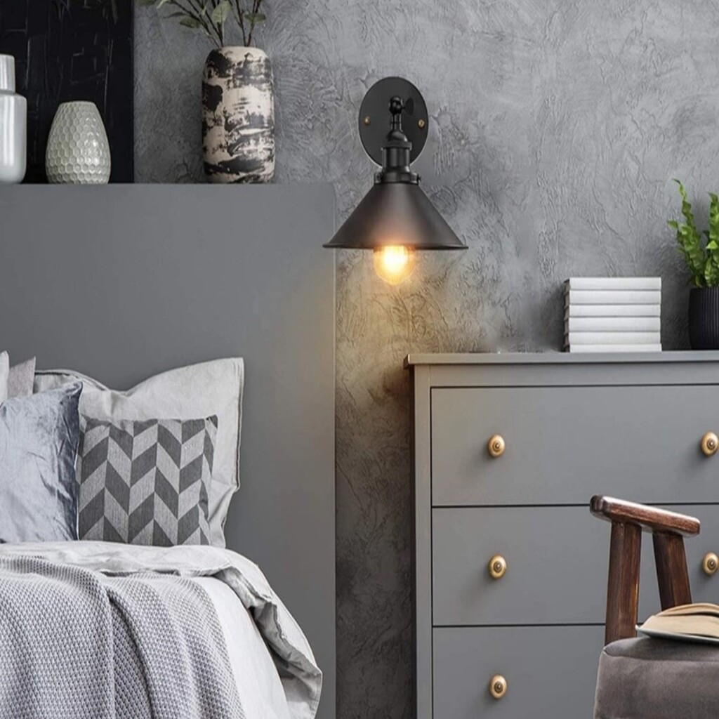 MYLİGHTS RETRO RUSTİK VİNTAGE METAL DUVAR LAMBASI APLİK GECE LAMBASI MAFSALI HAREKETLİ 22CM EN