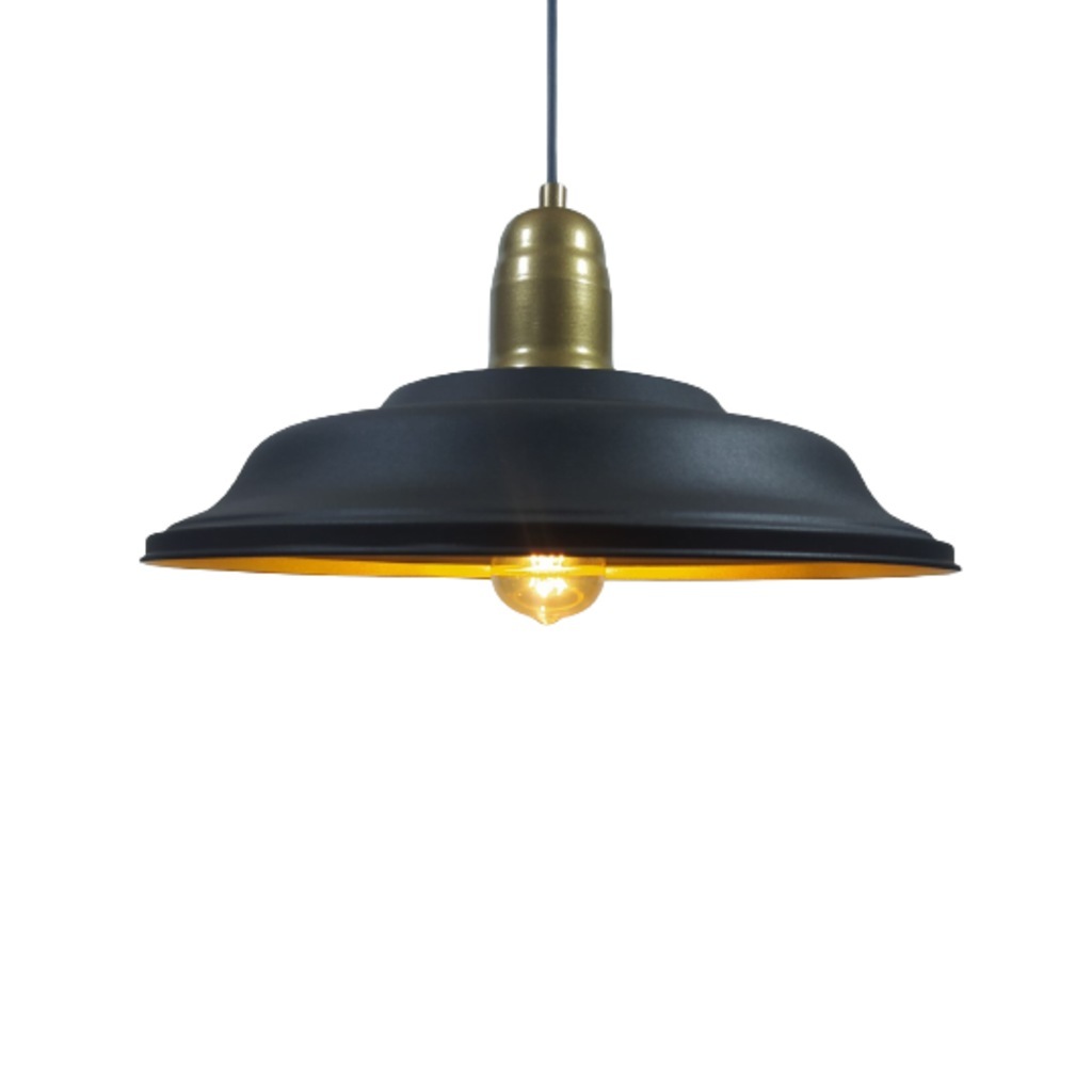 Mylights Retro Rustik Vintage Sarkıt Metal Avize Siyah Içi Altın