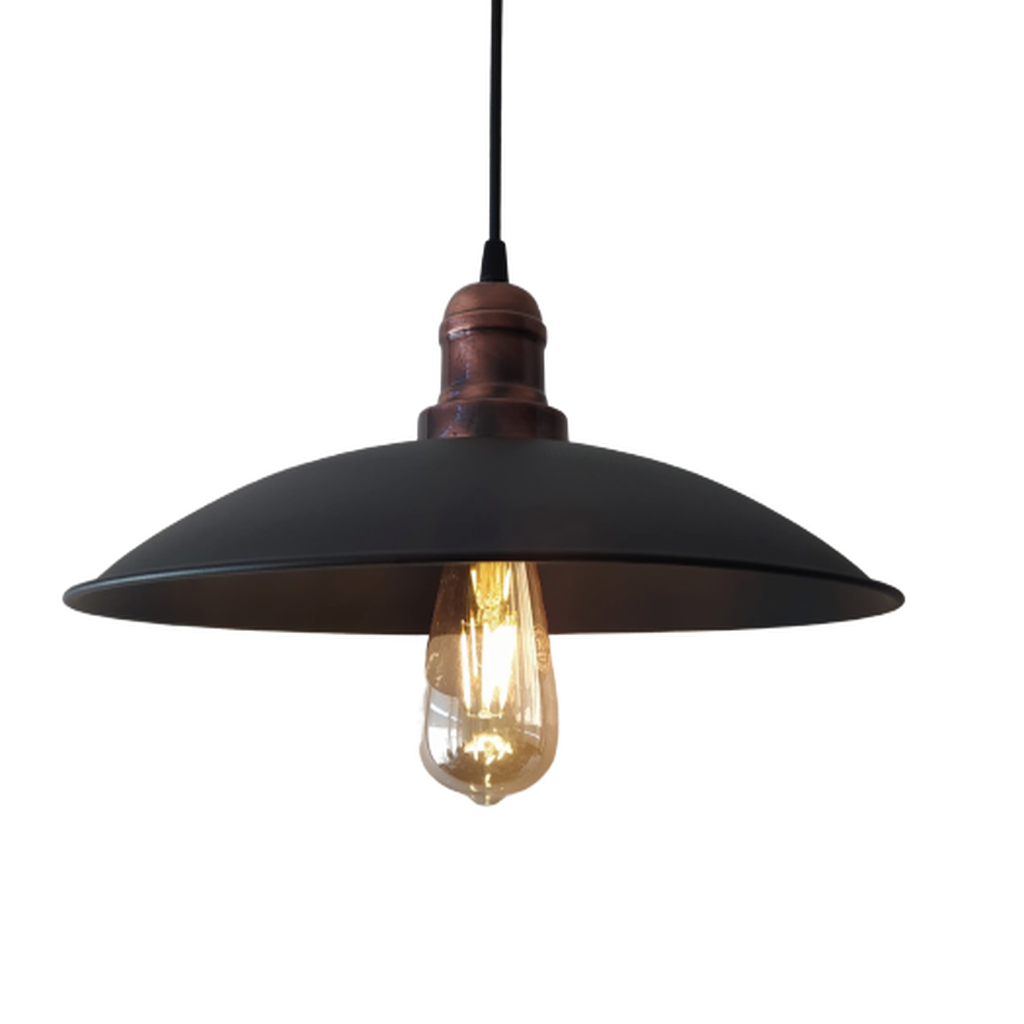 MYLİGHTS RETRO SİYAH BAKIR ESKİTME METAL SARKIT AVİZE 35 CM