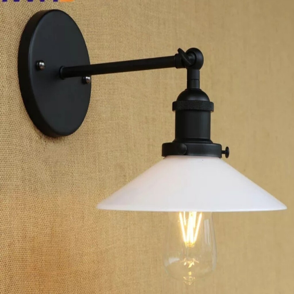 Mylights Retro Siyah Beyaz Başlıklı Mafsalı Aplik 23cm