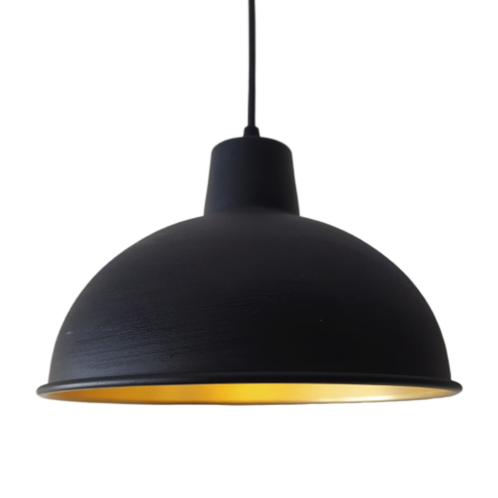 MYLİGHTS RETRO SİYAH İÇİ SARI METAL SARKIT AVİZE