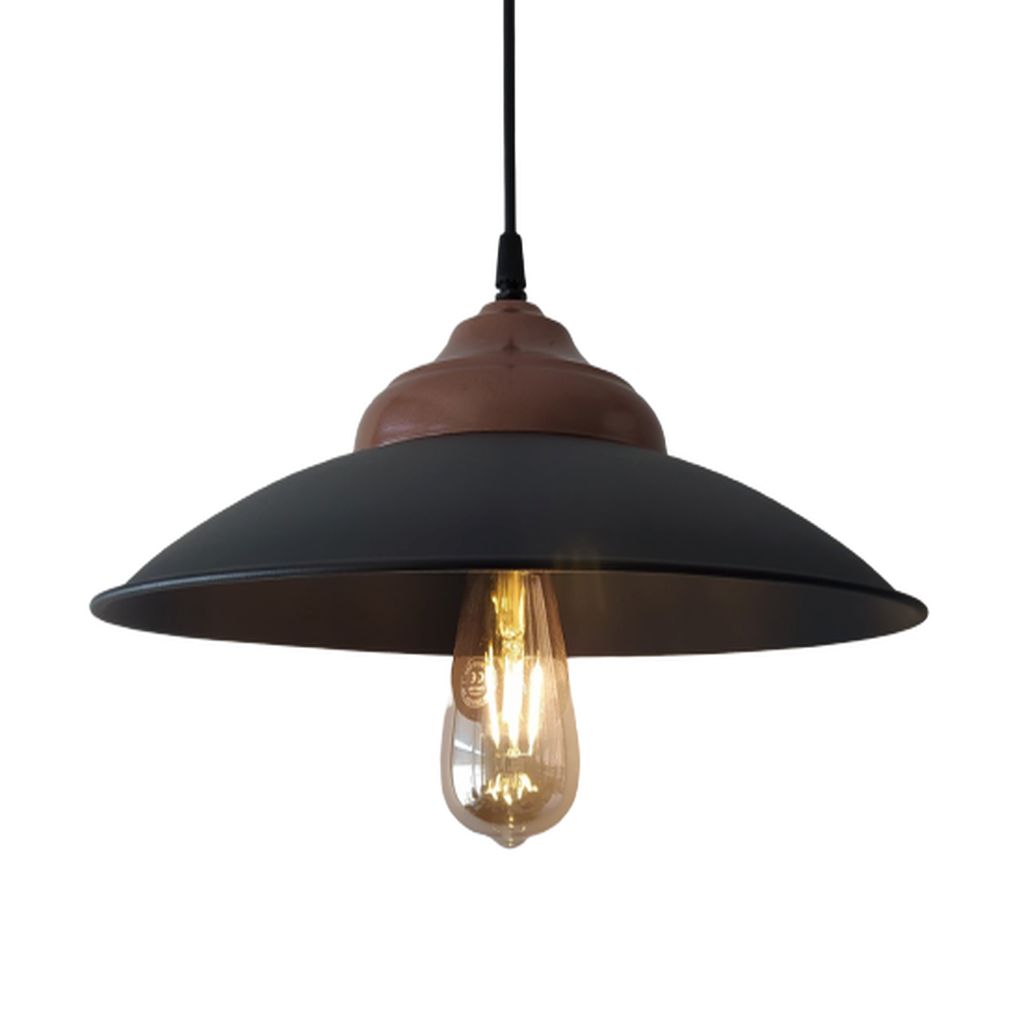 Mylights Retro Siyah ve Bakır Sarkıt Avize Metal Avize Rustik