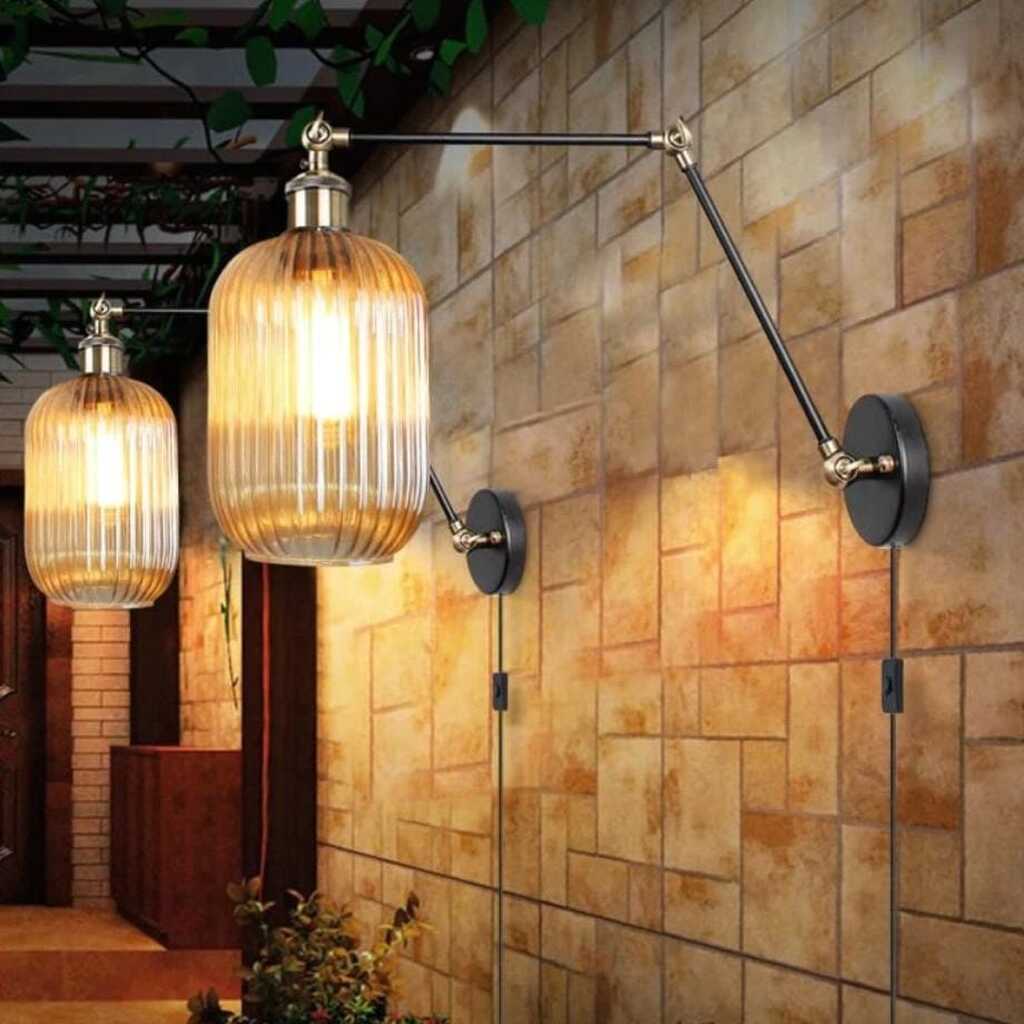 MYLİGHTS TEK FİYATIDIR RETRO ÜÇ MAFSALI BAL CAMLI RUSTİK VİNTAGE KABLOLU APLİK 