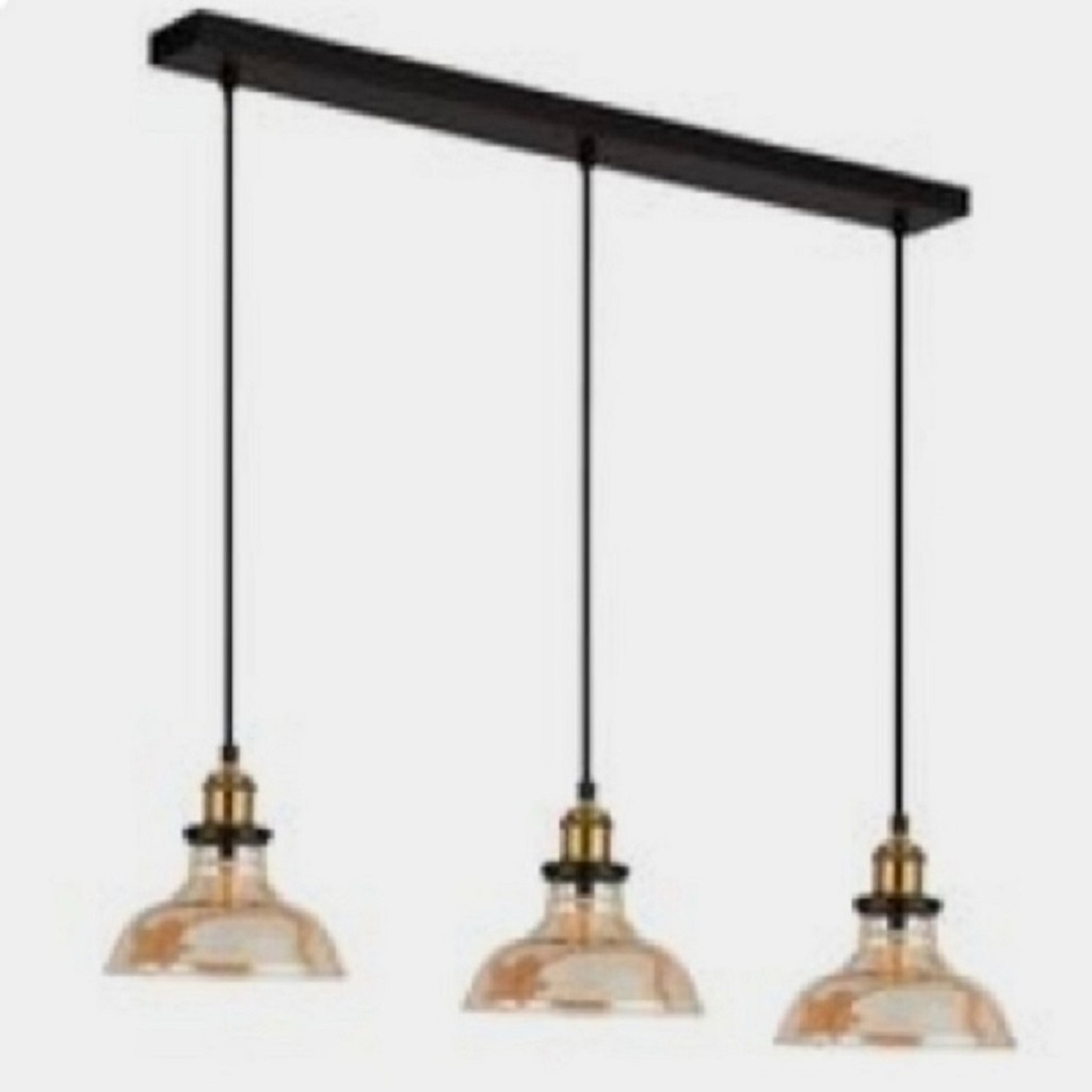 mylights retro üçlü masa üstü vintage rustik camlı avize 100 cm kasa