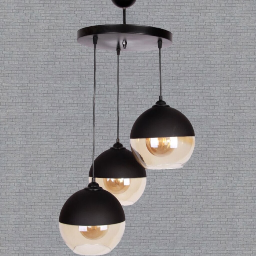 MYLİGHTS RETRO ÜÇLÜ SARKIT AVİZE 20CM CAMLAR RUSTİK AVİZE