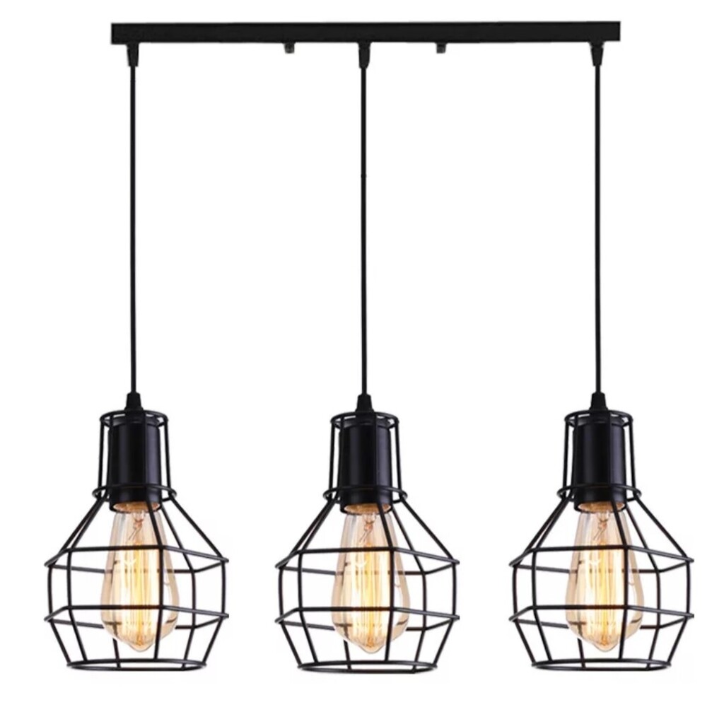 MYLİGHTS RETRO VİNTAE RUSTİK MASA ÜSÜTÜ ÜÇLÜ KAFES AVİZE EN 60 CM