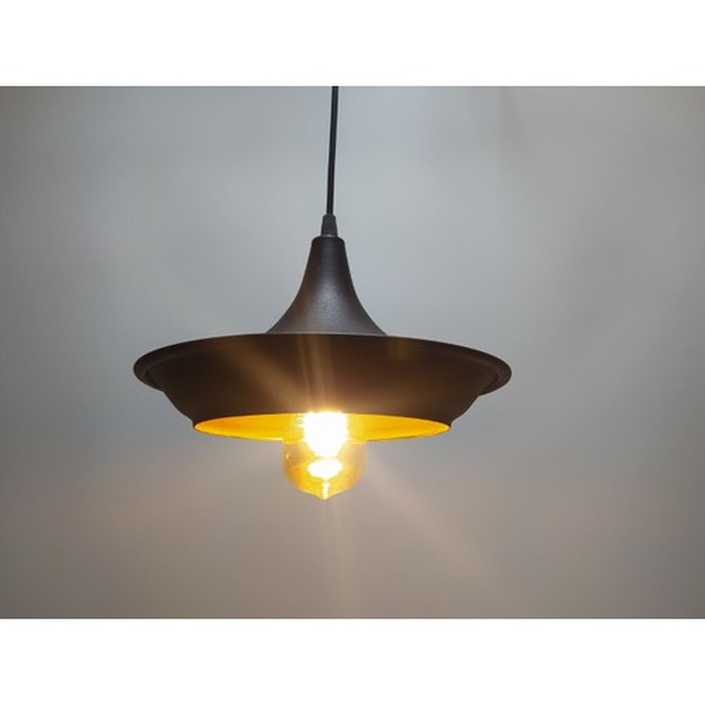 Mylights Retro Vintage 1 Metal Sarkıt Avize Siyah Içi Altın