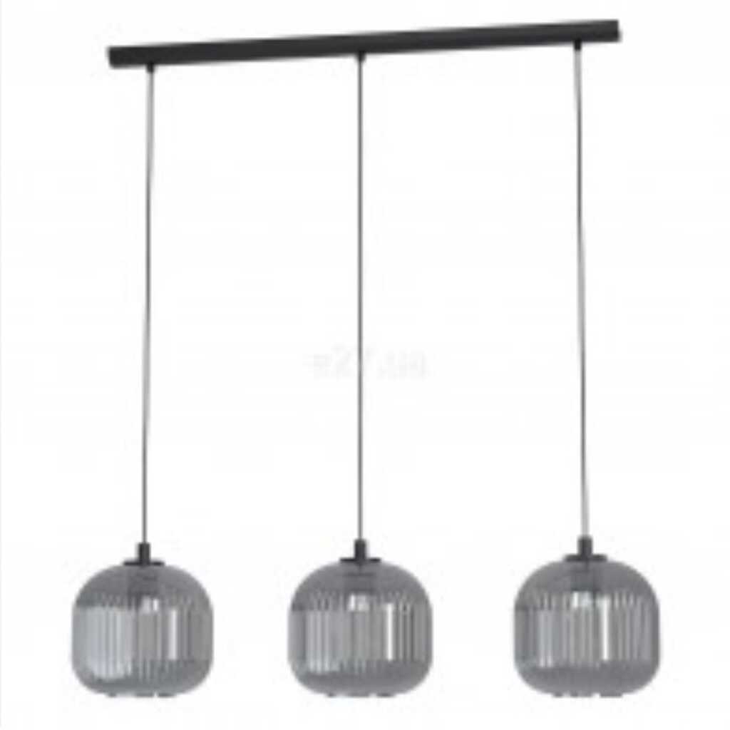 MYLİGHTS RUSTİK FÜME AVİZE MASA ÜSTÜ SIRALI SAKIT AVİZE 60 CM KASA 20 CM CAM 