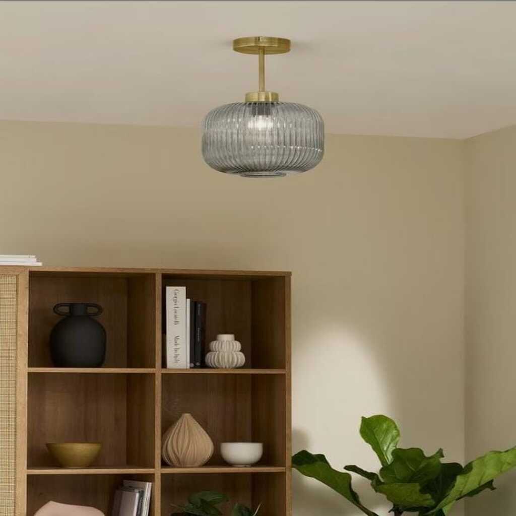 mylights rustik füme plofonyer tavan avize 20 cm cam vintage avize 